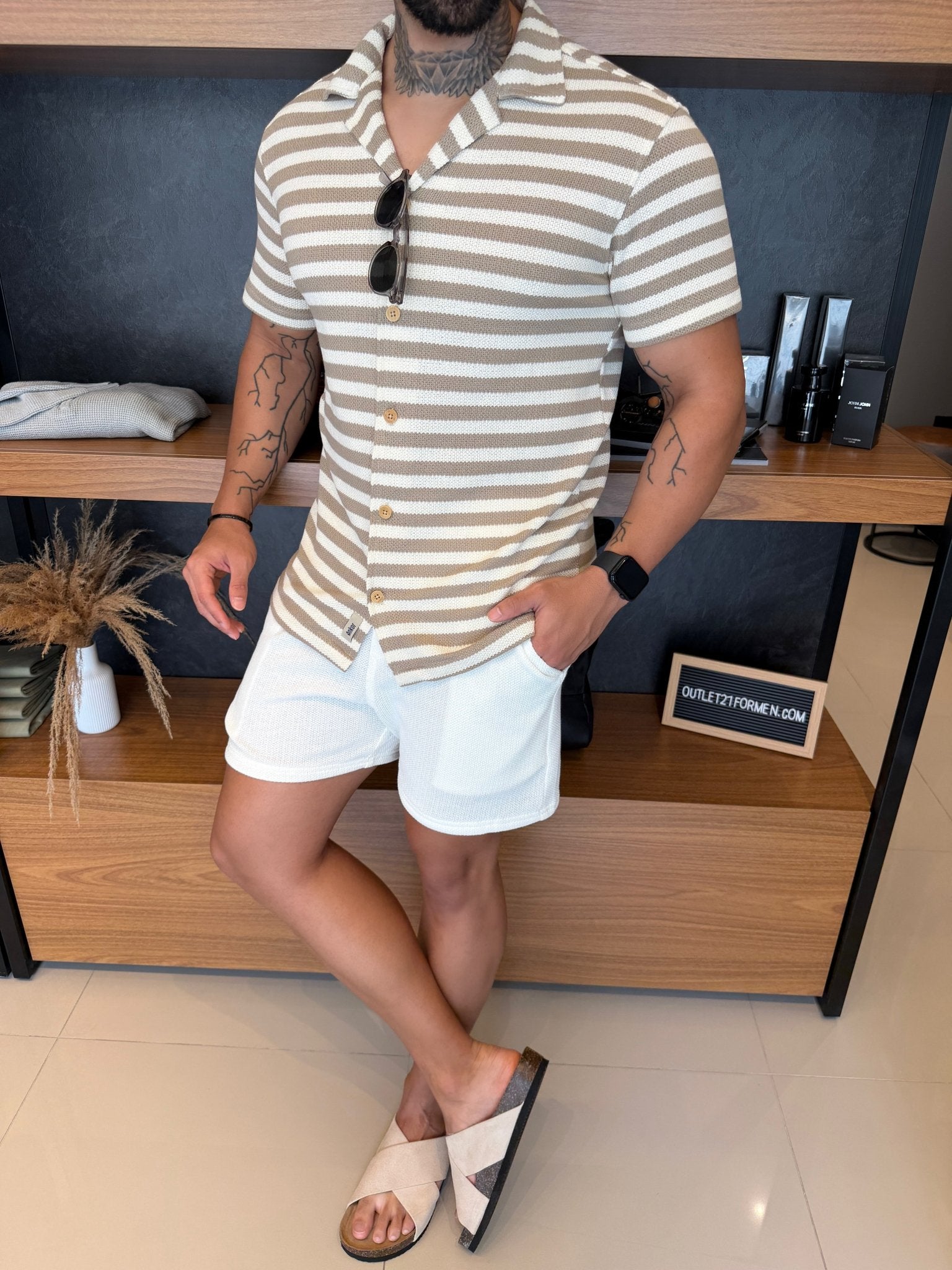 Short Riviera Texture - Off White