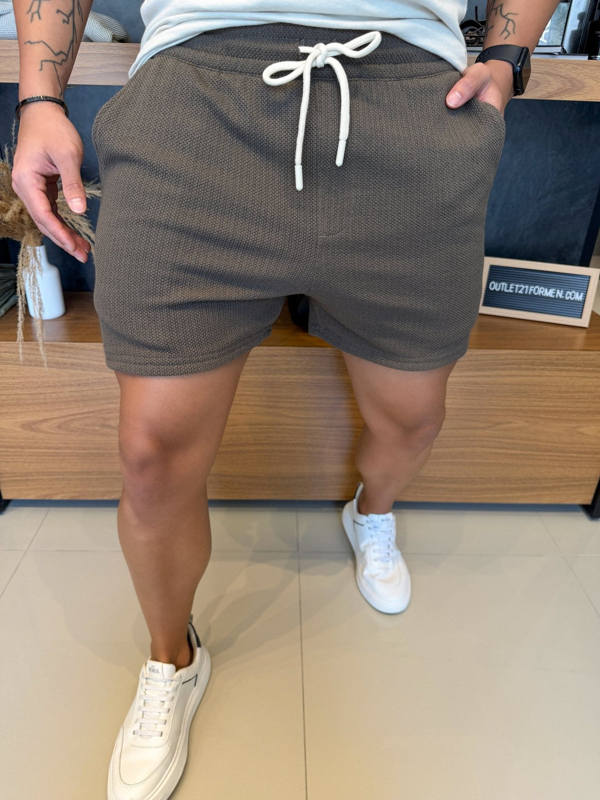 Short Riviera Texture - Oliva Intenso